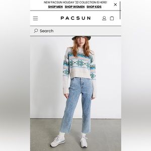 PacSun Eco Light Blue High Waisted Straight Leg Jeans